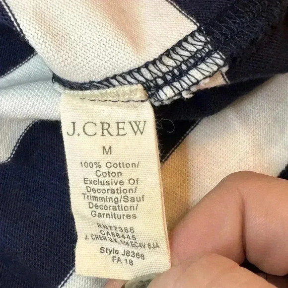 J Crew Mercantile Men's Striped 1/4 Zip Pullover Size Medium Navy/White - Picture 8 of 8